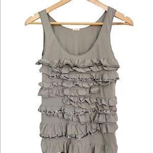 J. Crew Ruffled Tank Top, Gray